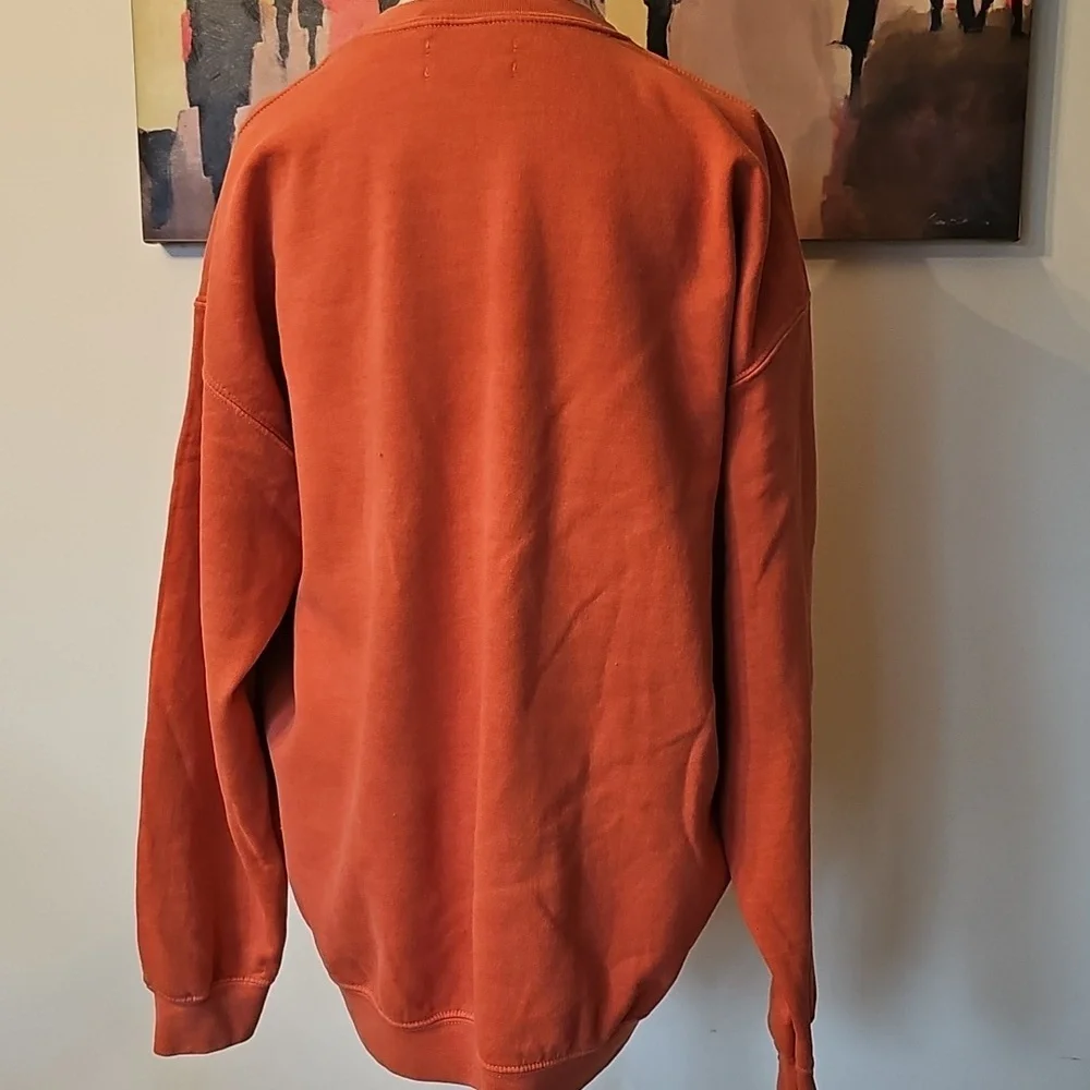 Anthropologie Orange Graphic Crewneck Sweatshirt - Picture 3 of 7